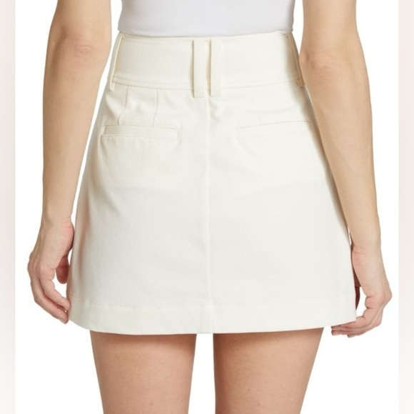 NWT Derek Lam 10 Crosby Tove Embossed Button Mini Skirt Soft White Sz 8 - Picture 2 of 15